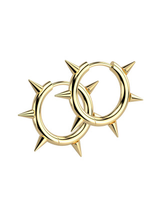 Pozlátené oceľové náušnice s hrotmi