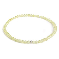 Minerálny náramok prírodný Olivín a striebro AG925