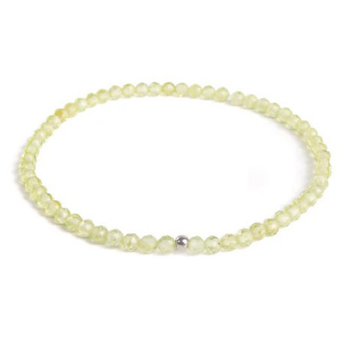 Minerálny náramok prírodný Olivín a striebro AG925