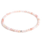 Minerálny náramok prírodný Opál ružový a striebro AG925