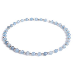 Minerálny náramok prírodný Avamarín a striebro AG925