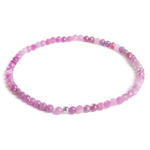 Minerálny náramok prírodný Rubín a striebro AG925