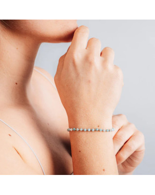 Minerálny náramok prírodný Larimar a striebro AG925