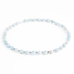 Minerálny náramok prírodný Larimar a striebro AG925