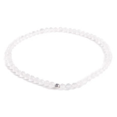 Minerálny náramok prírodný Krištáľ a striebro AG925