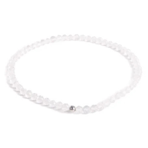 Minerálny náramok prírodný Krištáľ a striebro AG925