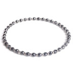 Minerálny náramok prírodný Hematit a striebro AG925