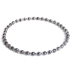 Minerálny náramok prírodný Hematit a striebro AG925