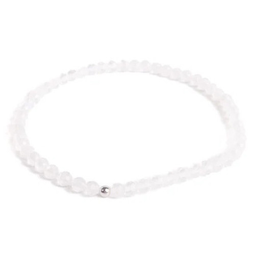 Minerálny náramok prírodný Mesačný kameň a striebro AG925