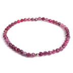 Minerálny náramok prírodný Rubelit tmavý a striebro AG925