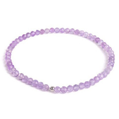 Minerálny náramok prírodný Ametyst a striebro AG925