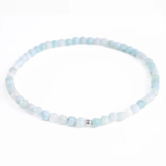 Minerálny náramok prírodný Larimar a striebro AG925