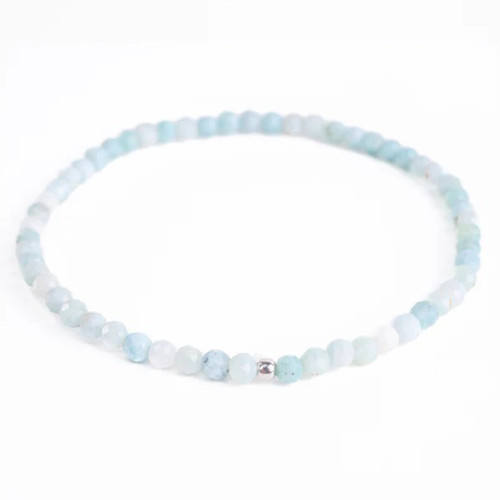 Minerálny náramok prírodný Larimar a striebro AG925