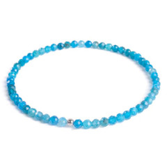 Minerálny náramok prírodný Apatit a striebro AG925