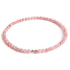 Minerálny náramok prírodný Rodonit a striebro AG925