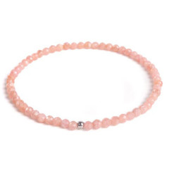 Minerálny náramok prírodný Rodochrozit a striebro AG925