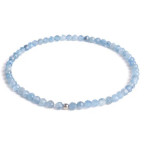 Minerálny náramok prírodný Avamarín a striebro AG925