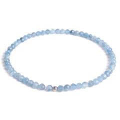 Minerálny náramok prírodný Avamarín a striebro AG925