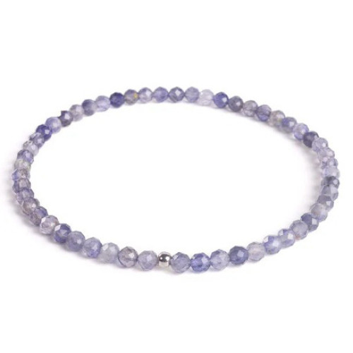 Minerálny náramok prírodný Iolite a striebro AG925