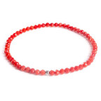 Náramok prírodný Koral a striebro AG925