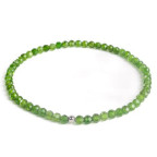 Minerálny náramok prírodný Diopsid a striebro AG925