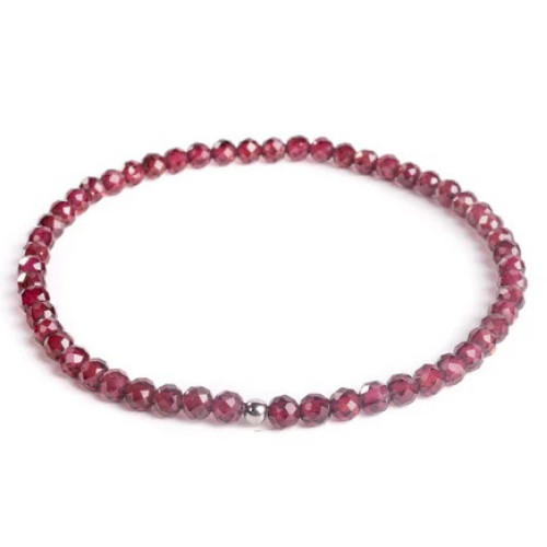 Minerálny náramok prírodný Granát a striebro AG925