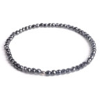 Minerálny náramok prírodný Hematit a striebro AG925