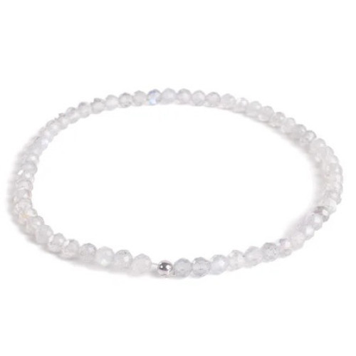 Minerálny náramok prírodný Labradorit a striebro AG925