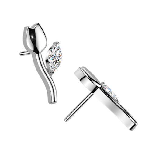 Ozdobná časť k PUSH IN piercingu TITAN, tulipán