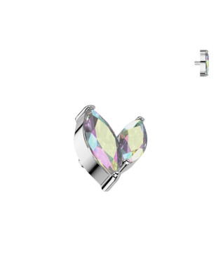 Náhradná ozdoba k dermálu / labrete TITAN, závit 1,2 mm, dúhová farba