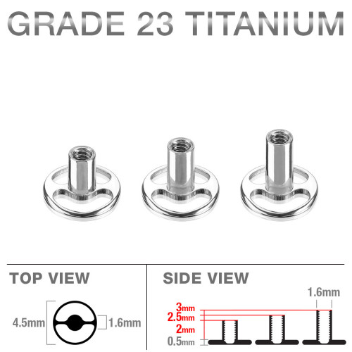 Microdermal base - kotva TITAN, závit 1,6 mm