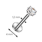 Piercing do brady - labreta titán štvorec