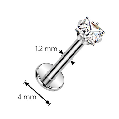 Piercing do brady - labreta titán štvorec