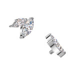 Náhradná ozdoba k dermálu / labrete TITAN, závit 1,2 mm, číra farba