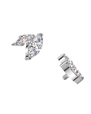 Náhradná ozdoba k dermálu / labrete TITAN, závit 1,2 mm, číra farba