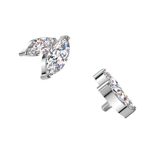 Náhradná ozdoba k dermálu / labrete TITAN, závit 1,2 mm, číra farba