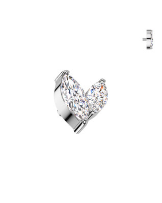 Náhradná ozdoba k dermálu / labrete TITAN, závit 1,2 mm, číra farba