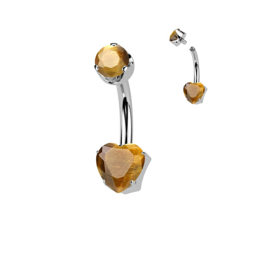 Piercing do pupku srdiečko - TITAN, Tigrie oko