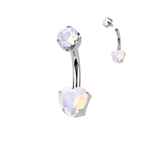 Piercing do pupku srdiečko - TITAN, Ruženín