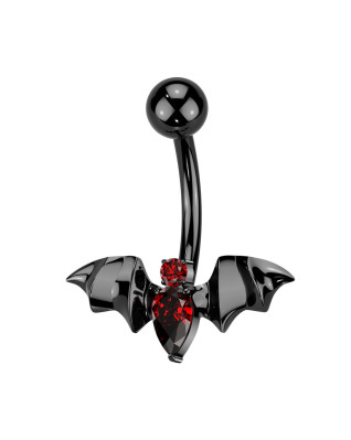 Čierny piercing do pupku netopier - TITAN