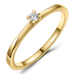 Zlatý zásnubný prsteň s diamantom