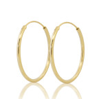 Pozlátené strieborné náušnice kruhy 20 mm