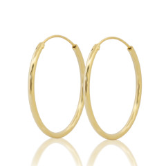 Pozlátené strieborné náušnice kruhy 20 mm