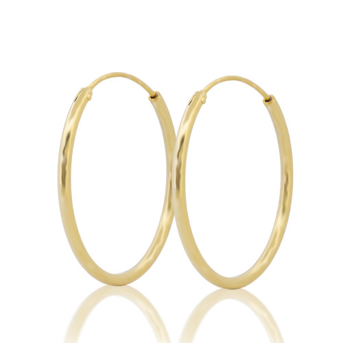 Pozlátené strieborné náušnice kruhy 20 mm