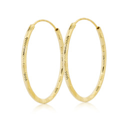 Pozlátené strieborné náušnice kruhy 18 mm