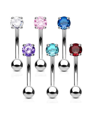 Piercing do obočia - zirkón, tyrkysová farba