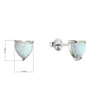 Strieborné náušnice opálové srdiečka