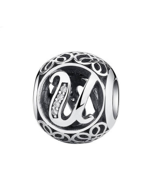 Strieborný prívesok korálek písmeno U