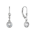 Strieborné náušnice so zaveseným zirkónom