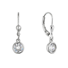 Strieborné náušnice so zaveseným zirkónom